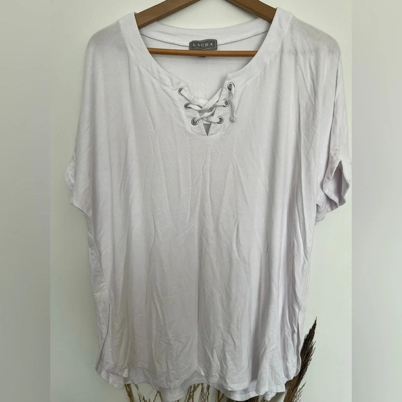 Laura Plus white short sleeves T-shirt size XL - Picture 2 of 5